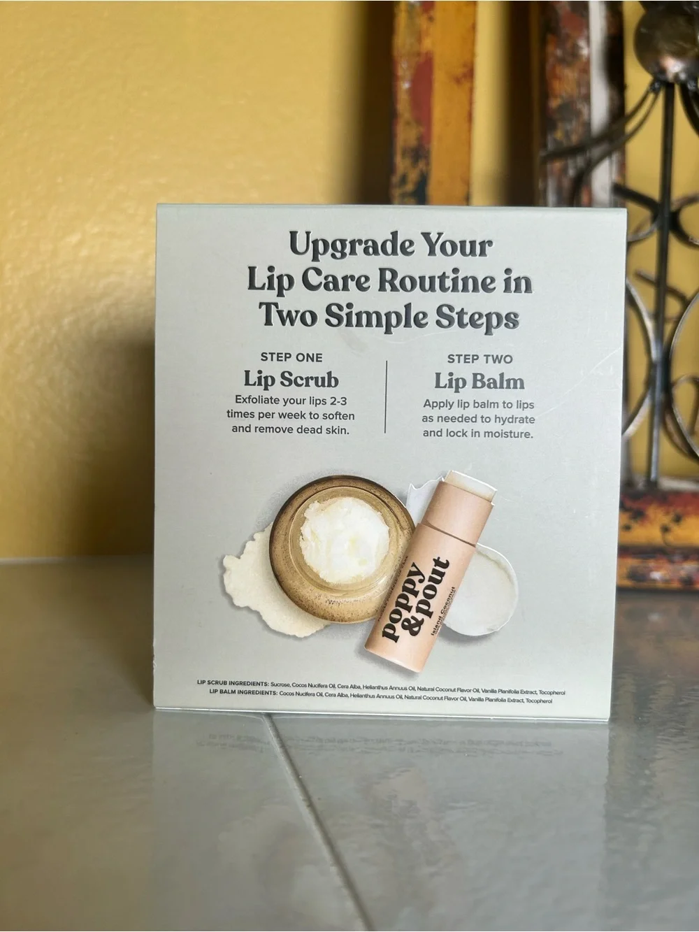 Poppy & Pout Island Coconut Lip Care Duo | New | Lip Balm + Lip Scrub | Natural